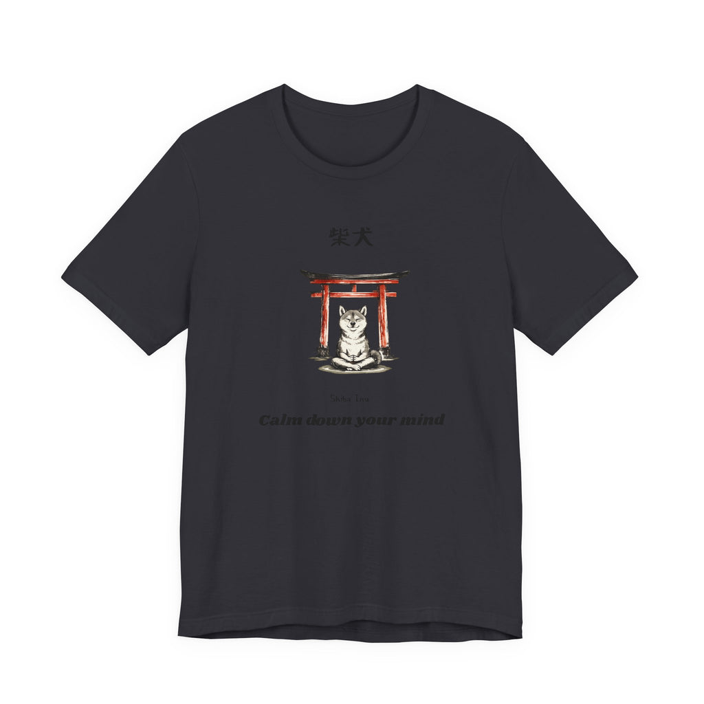 Shiba Inu Torii Gate Calm Down Your Mind T-Shirt | Japanese Zen Tee