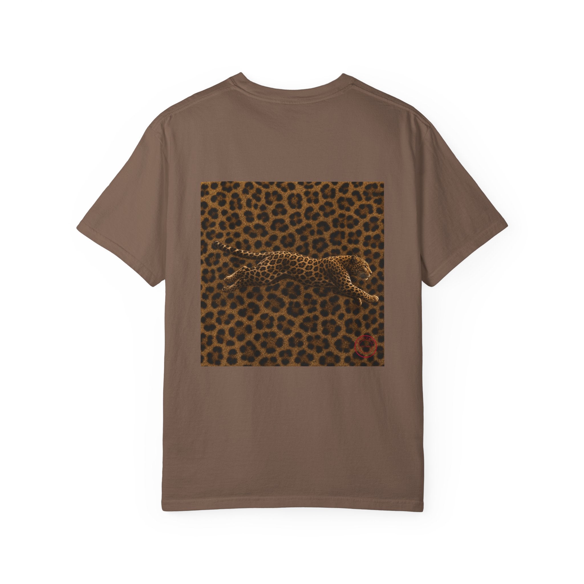 Leopard Print Runner T-Shirt — Vintage Brown Graphic Tee Comfort Color 1717