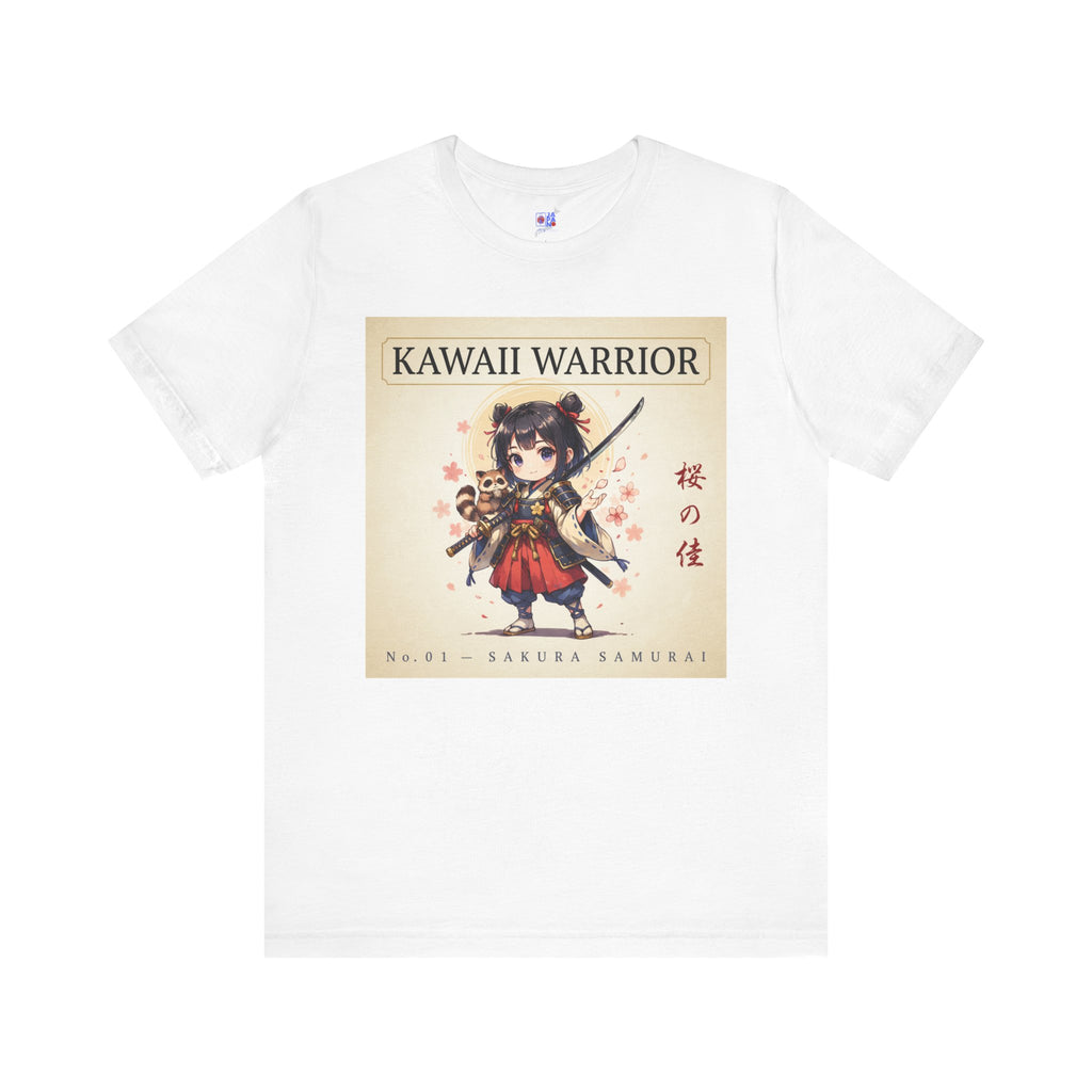 Kawaii Sakura Samurai T-Shirt — Cute Anime Warrior Tee