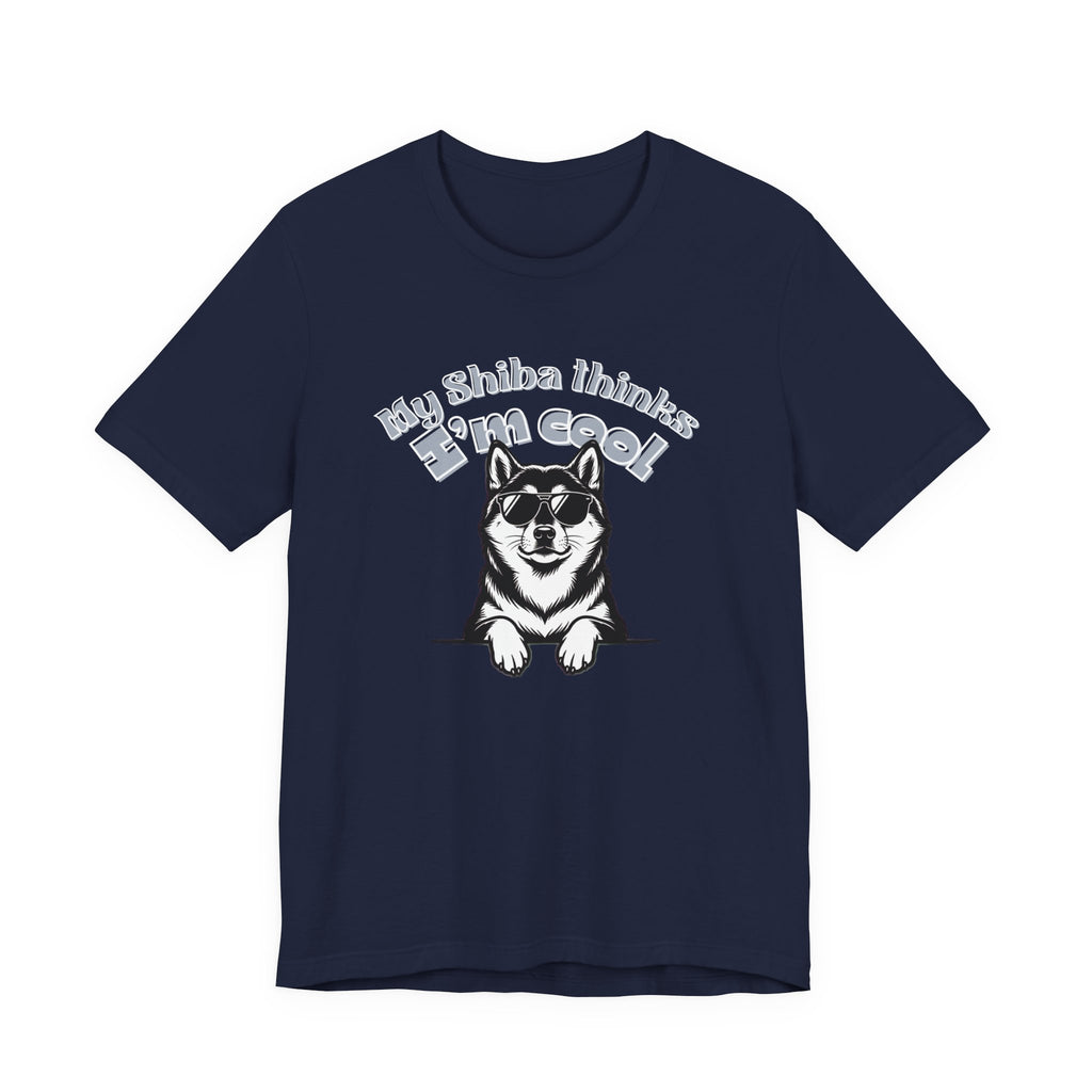 My Shiba Thinks I'm Cool, Shiba Inu Sunglasses Graphic Tee, Japanese Dog Lover Gift, Unisex T-Shirt