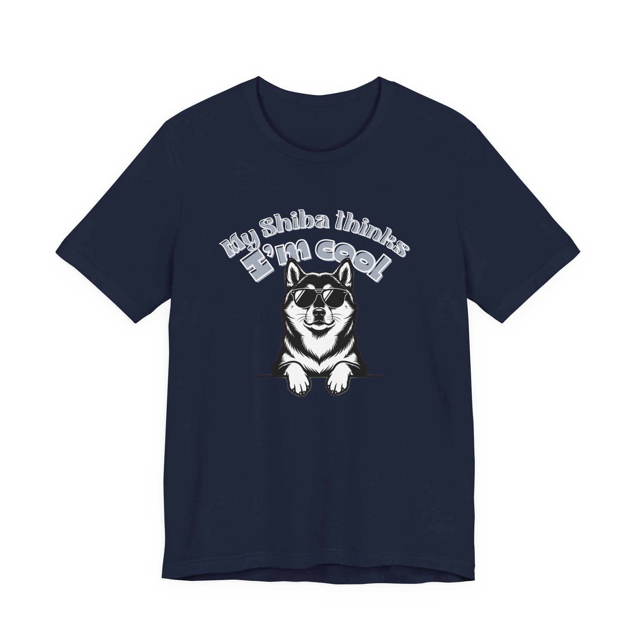 My Shiba Thinks I'm Cool, Shiba Inu Sunglasses Graphic Tee, Japanese Dog Lover Gift, Unisex T-Shirt
