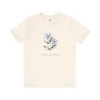 Wasurenagusa "Treasure Yourself" Tee — Minimal Japanese Botanical Self-Compassion Shirt
