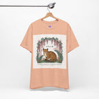 Leopard Garden Tee — Vintage Botanical Cat Graphic Shirt