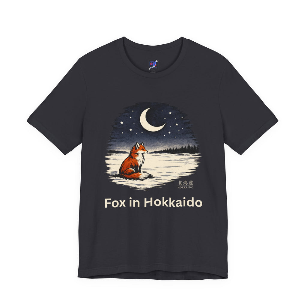 Hokkaido Fox — Kitsune Under the Winter Moon | Japanese Night Fox Graphic Tee
