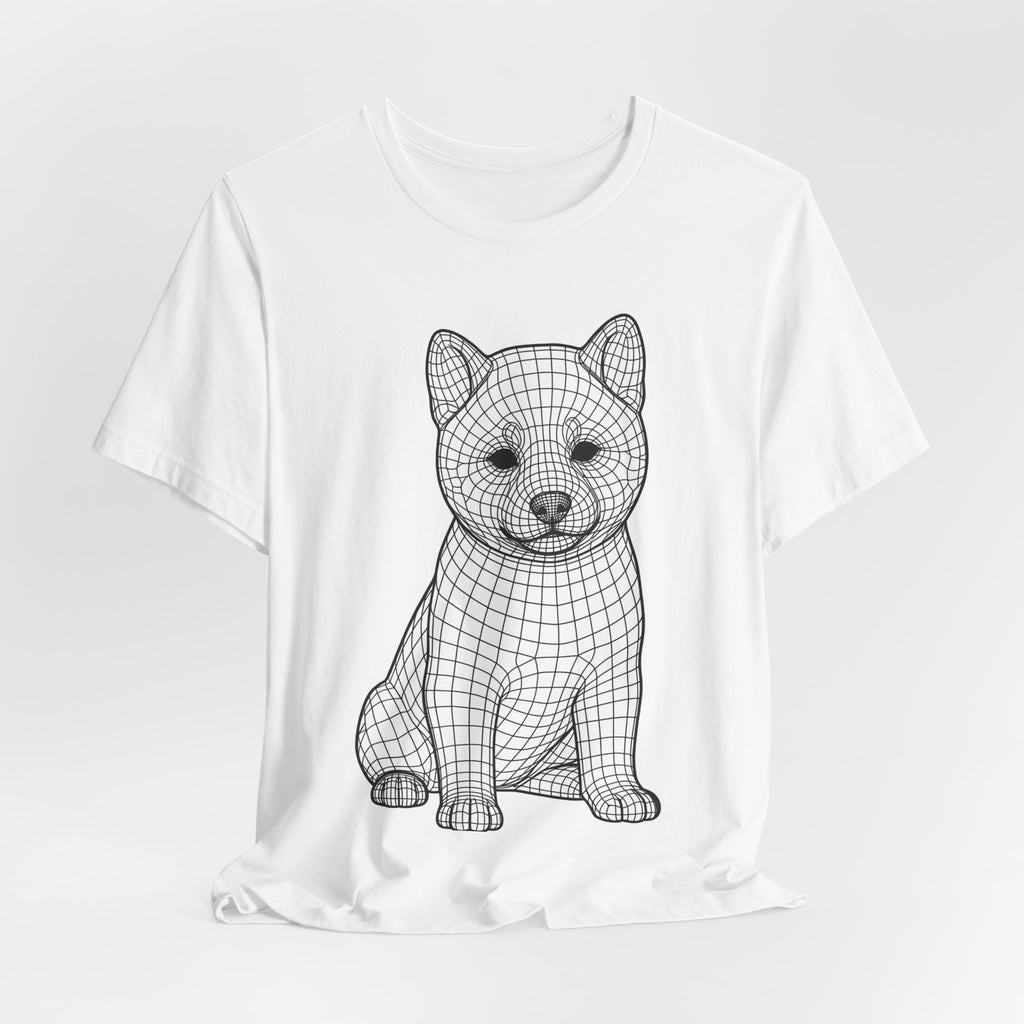 Wireframe Shiba Inu Puppy Tee | Dog Illustration T-Shirt