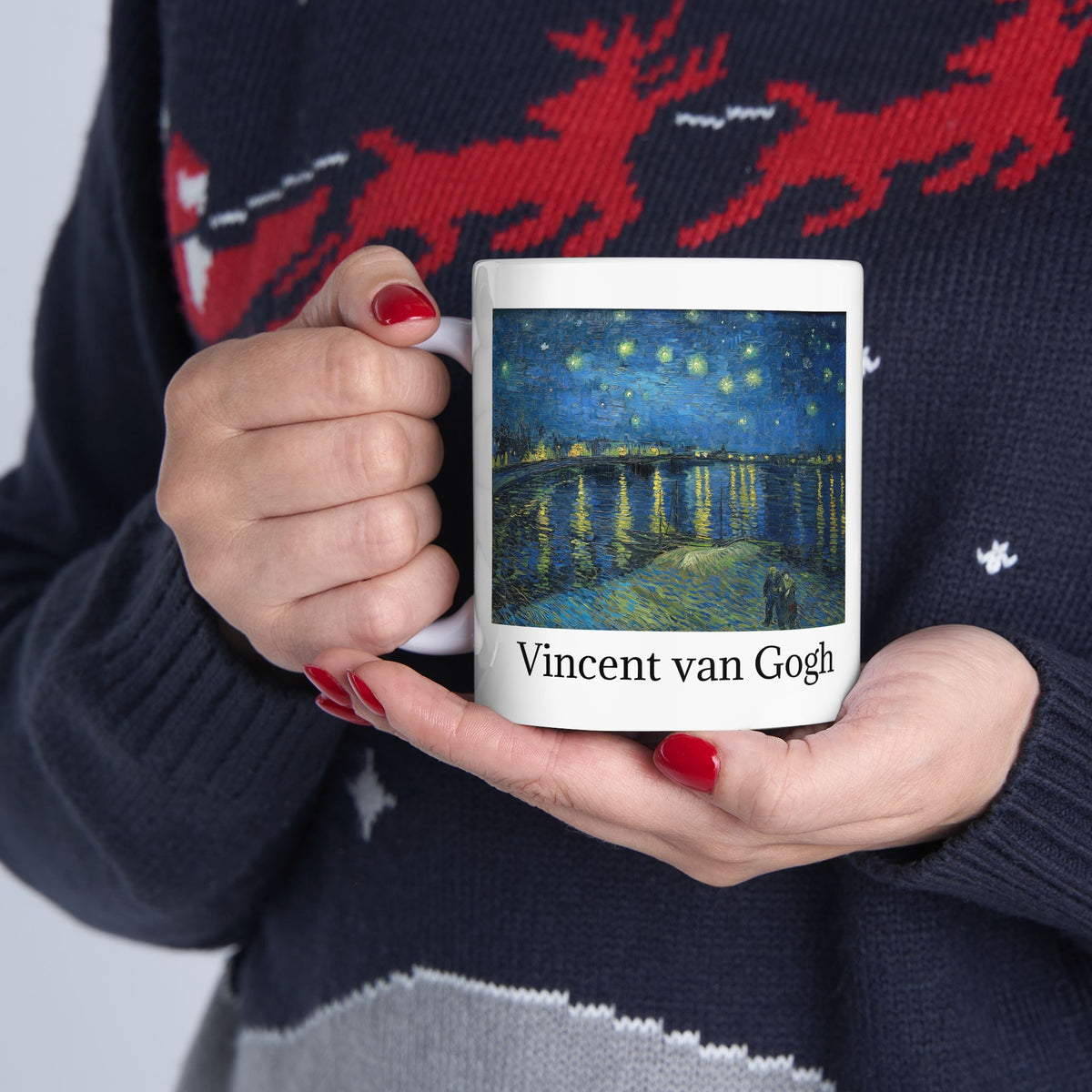 Vincent van Gogh Starry Night Over the Rhône Ceramic Mug — 11oz/15oz Art Coffee Cup