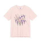 Japanese Wisteria and Sakura Bouquet T-Shirt | Fuji Cherry Blossom Dark Floral Tee | Japan Spring Flower Art Shirt