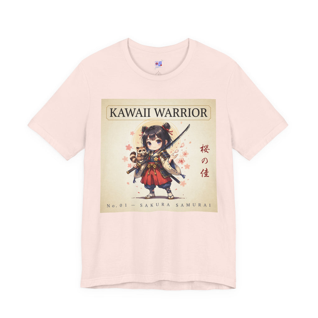 Kawaii Sakura Samurai T-Shirt — Cute Anime Warrior Tee