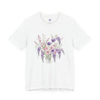 Japanese Wisteria and Sakura Bouquet T-Shirt | Fuji Cherry Blossom Dark Floral Tee | Japan Spring Flower Art Shirt
