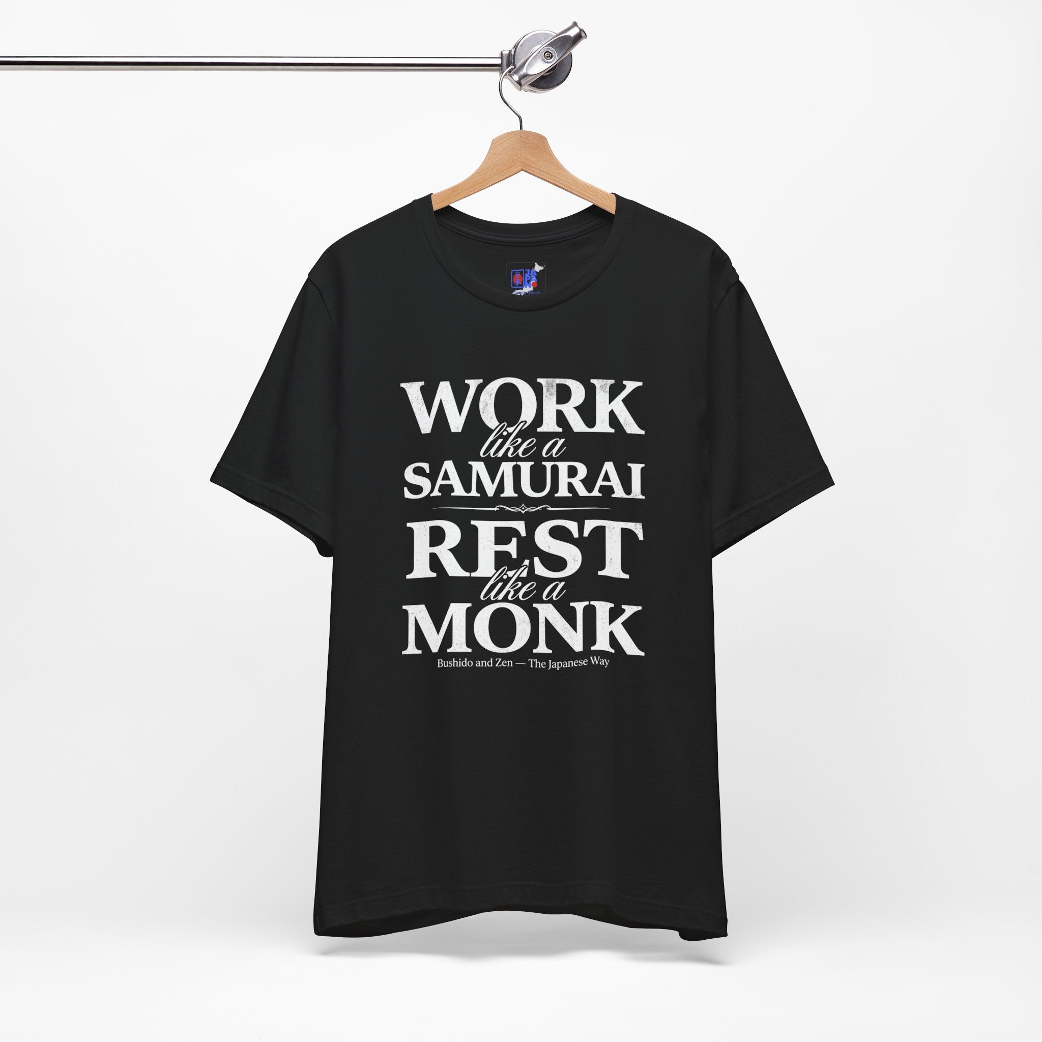Work Like a Samurai Rest Like a Monk T-Shirt – Bushido and Zen The Japanese Way – Vintage Typography Mindfulness Productivity Tee