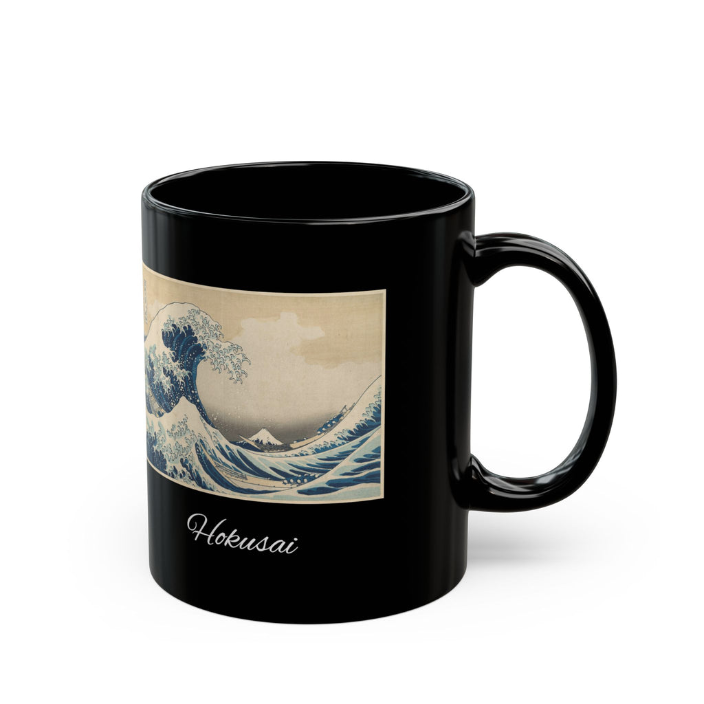 Hokusai Ktsushika Great Wave Black Ceramic Mug – Japanese Wave Art Coffee Cup (11oz/15oz)