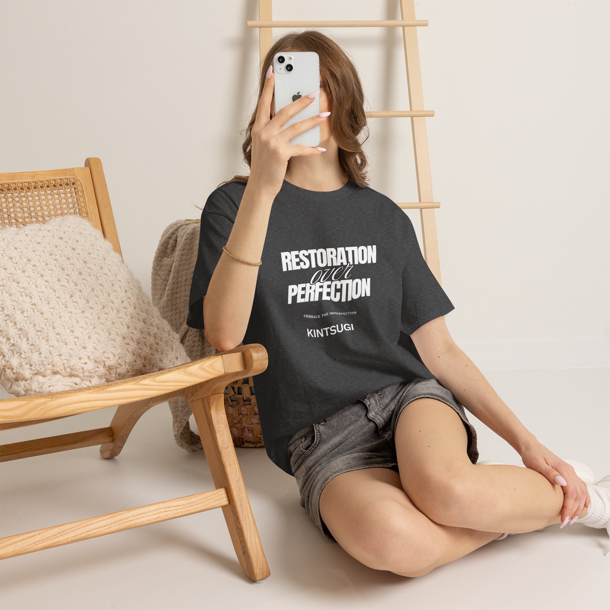 Kintsugi 'Restoration Over Perfection' T‑Shirt — Inspirational Graphic Tee