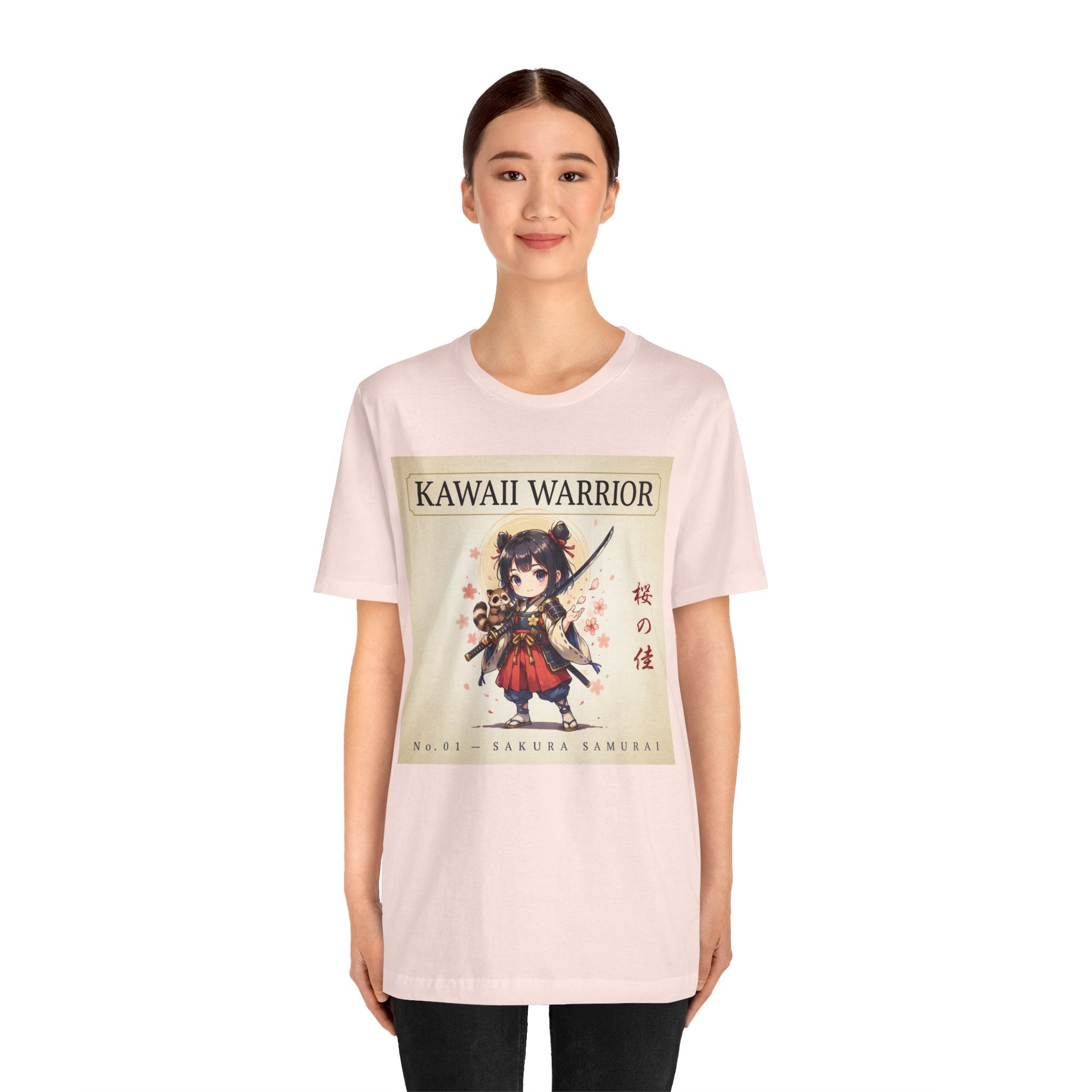 Kawaii Sakura Samurai T-Shirt — Cute Anime Warrior Tee