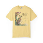 Owl’s Secrets T-Shirt — Watercolor Owl Nature Graphic Tee Comfort Color 1717