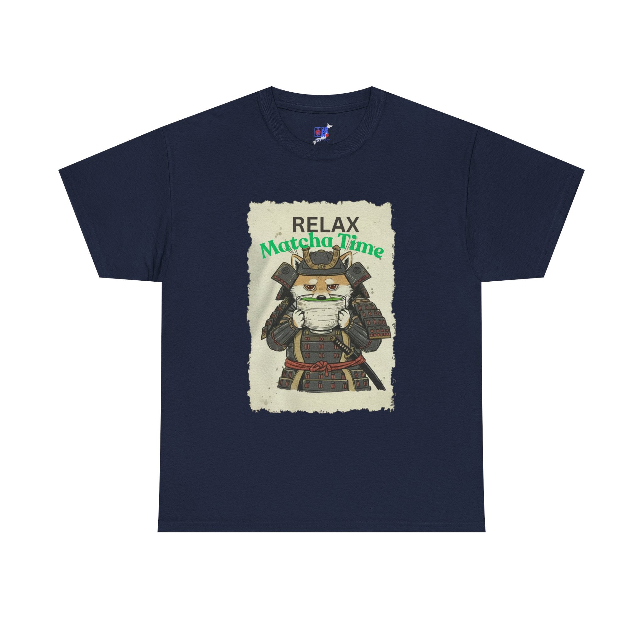 Samurai Shiba Inu Drinking Matcha Tee — Relax Matcha Time Graphic T-Shirt