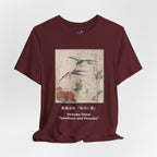 Teisai Hokuba "Swallows and Peonies" | Edo-period Surimono Art Tee (Dark)
