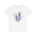Japanese Wisteria and Forget-Me-Not T-Shirt | Fuji Wasurenagusa Dark Floral Tee | Japan Botanical Moonlit Garden Shirt