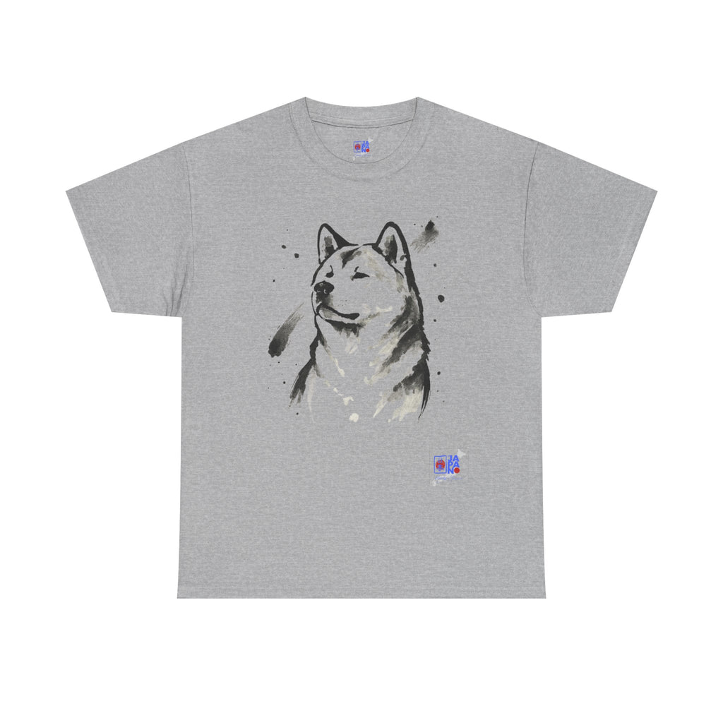 Akita Inu Sumi Ink Portrait T-Shirt — Japanese Ink Wash Dog Tee
