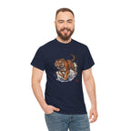 Japanese Tiger T-Shirt — 虎 Sumi-e Ink Brush Art Men's Tee | Bold Japan Graphic Shirt