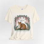 Leopard Garden Tee — Vintage Botanical Cat Graphic Shirt