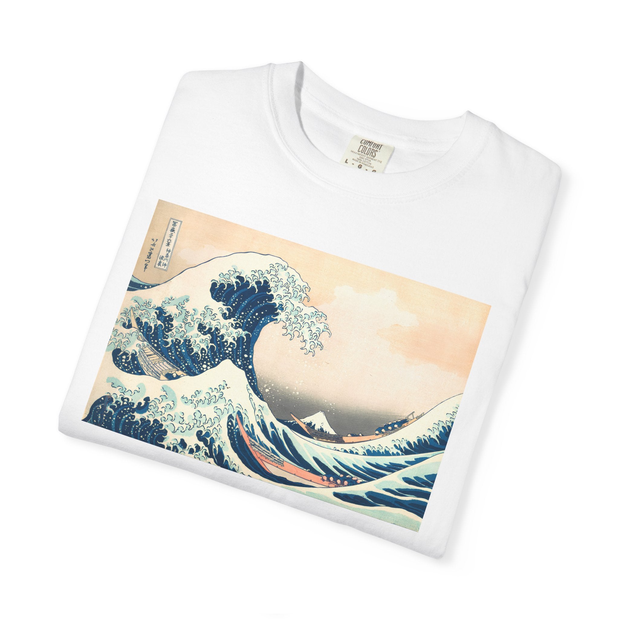 The Great Wave of Kanagawa Hokusai Art Tee Lighter color version — Comfort Colors 1717 Vintage Fit T-Shirt for Women
