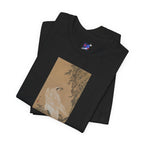Kawanabe Kyōsai "White Eagle Eyeing a Mountain Lion" | Meiji-era Japanese Art Tee (Dark)