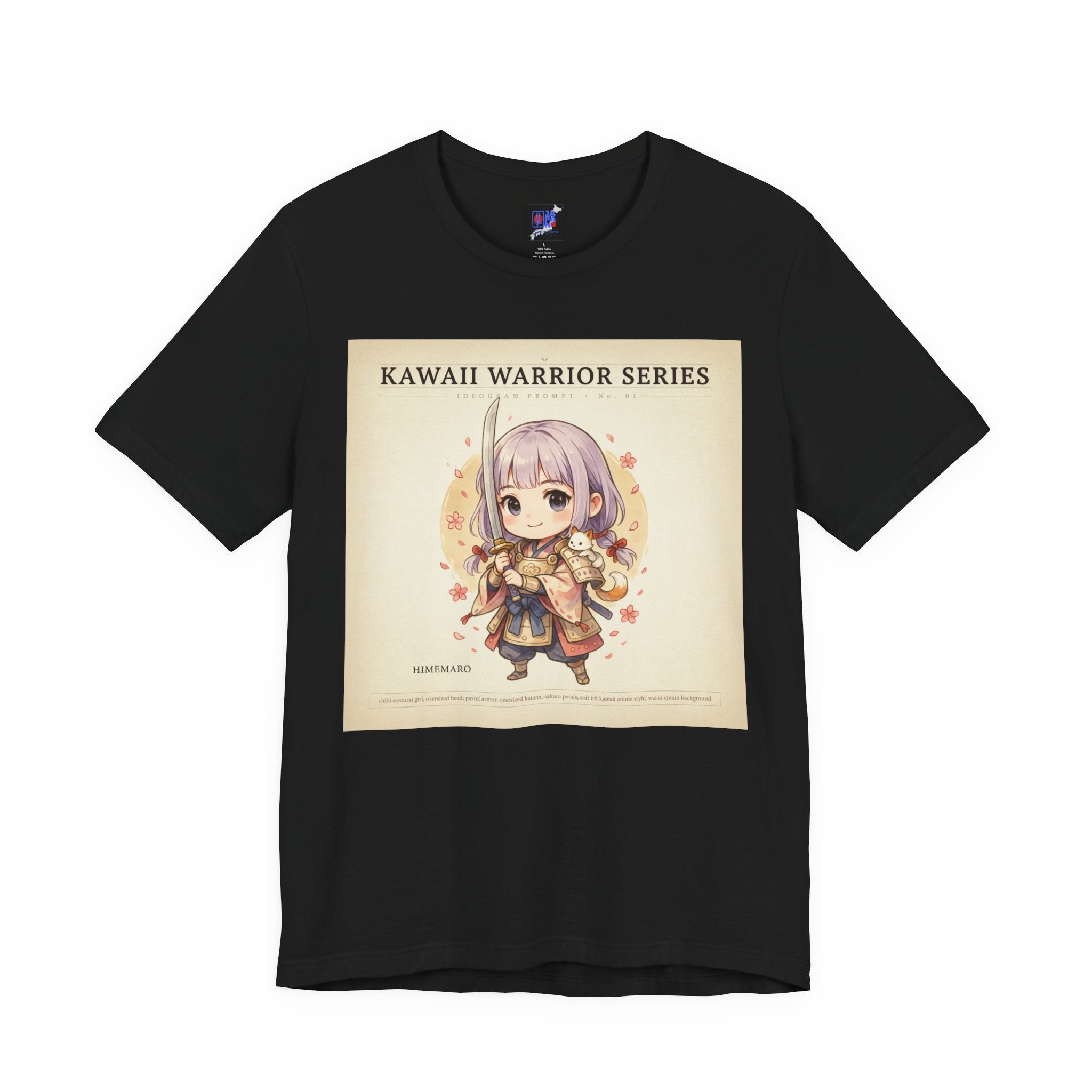 Kawaii Warrior Series T-Shirt, Cute Anime Chibi Warrior Graphic Tee