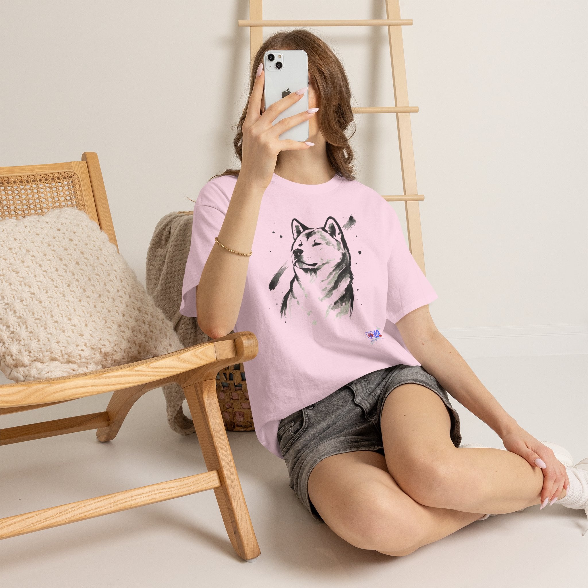 Akita Inu Sumi Ink Portrait T-Shirt — Japanese Ink Wash Dog Tee