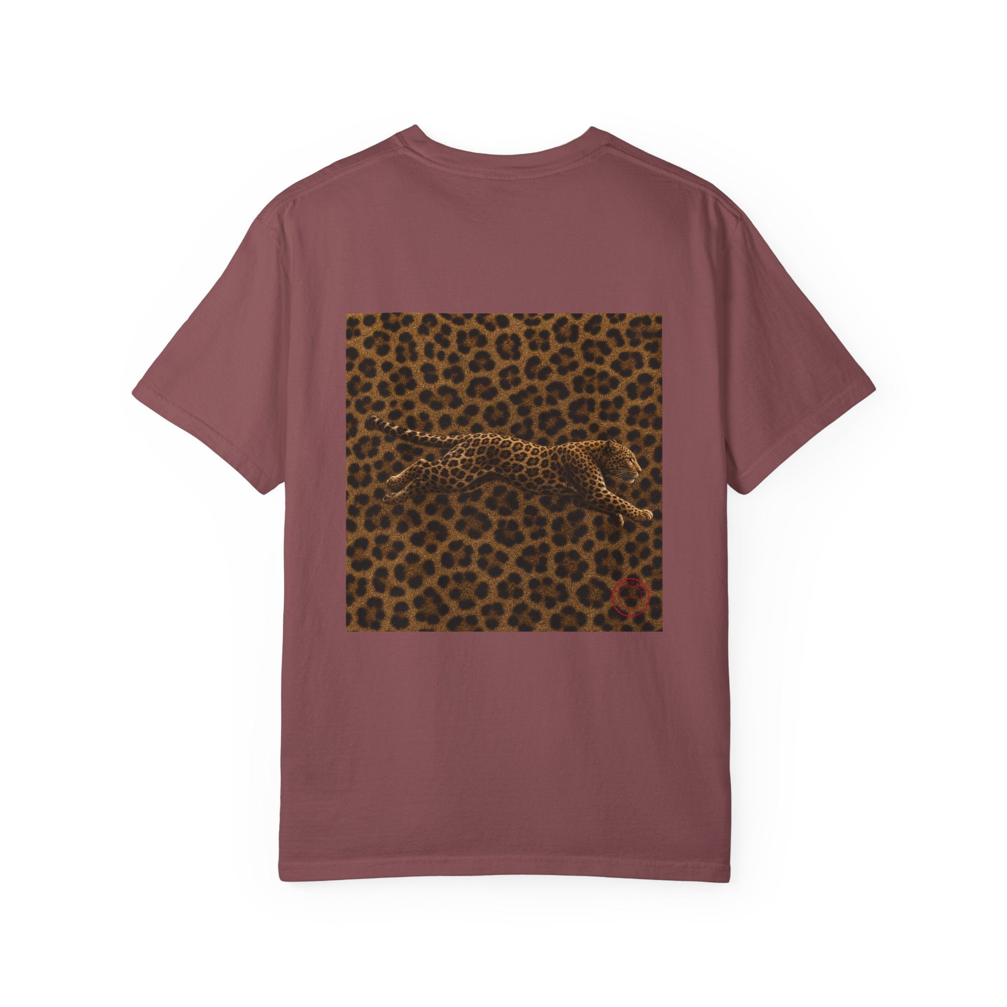 Leopard Print Runner T-Shirt — Vintage Brown Graphic Tee Comfort Color 1717