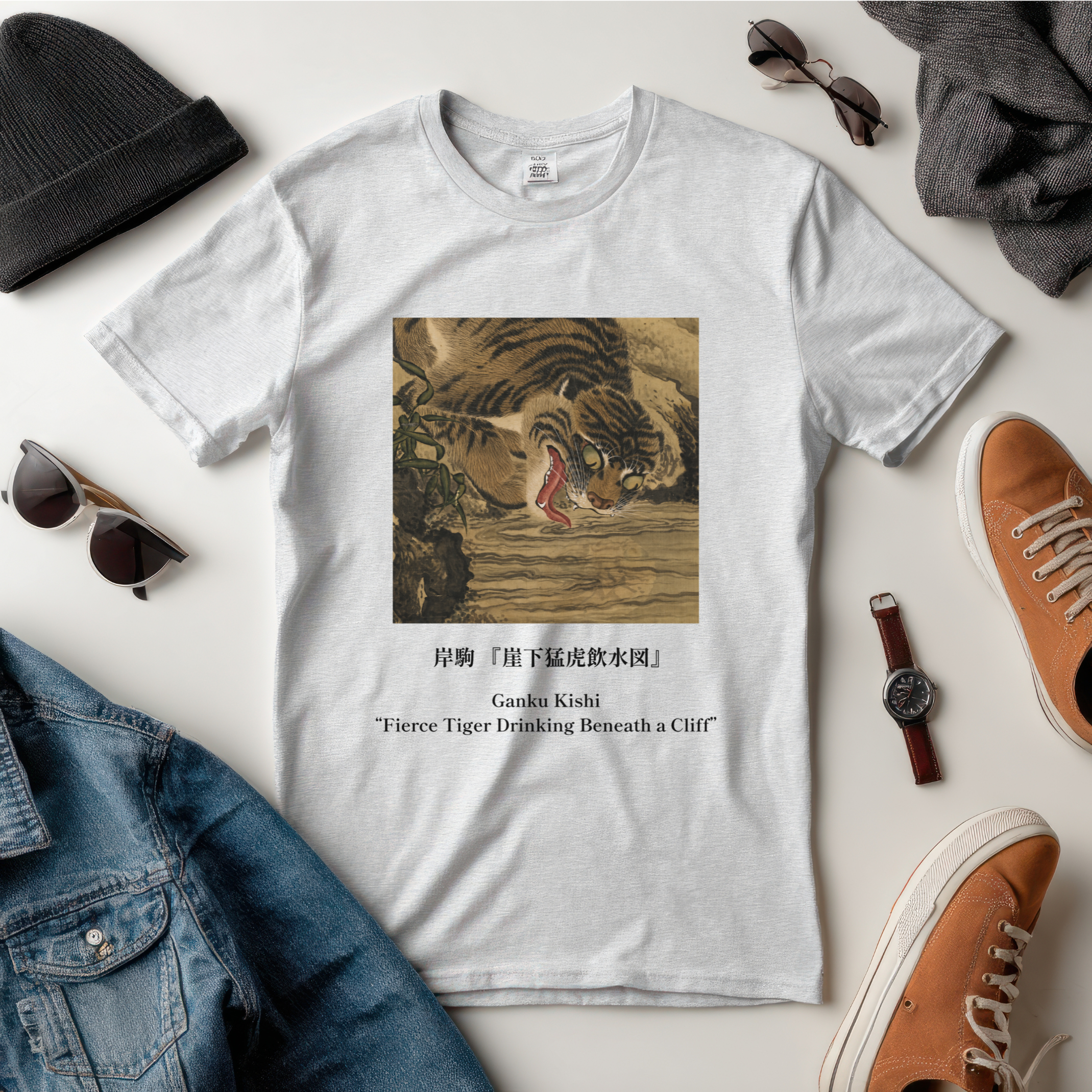 Ogata Kōrin "Peacock and Hollyhocks Screen" | Rinpa-School Japanese Art Tee