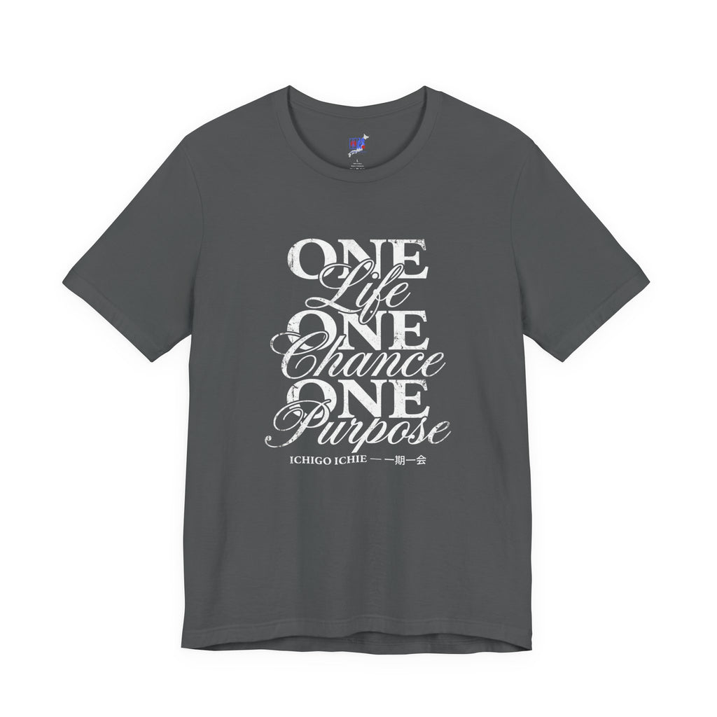 Ichigo Ichie Japanese Philosophy T-Shirt — One Life One Chance One Purpose | 一期一会 Vintage Typography Zen Tee
