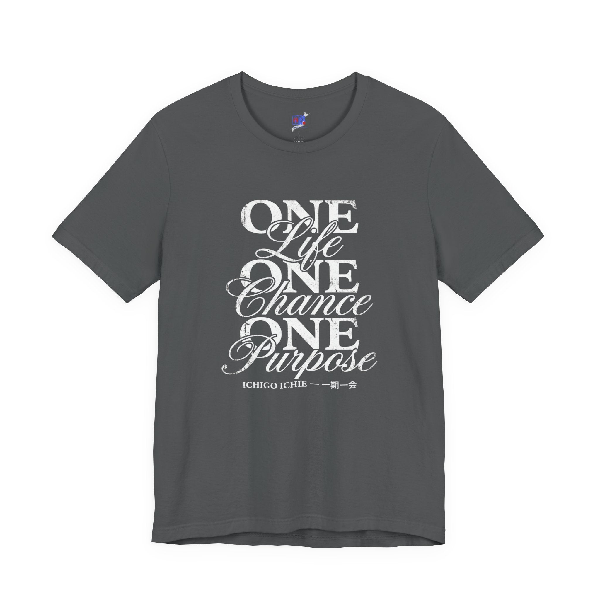 Ichigo Ichie Japanese Philosophy T-Shirt — One Life One Chance One Purpose | 一期一会 Vintage Typography Zen Tee