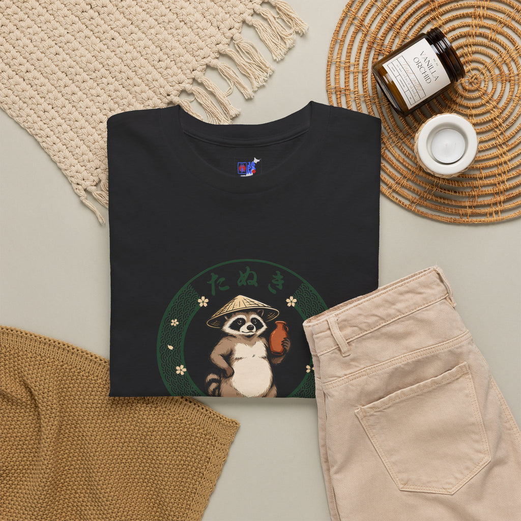 Tanuki T-Shirt | Japanese Raccoon Dog Folklore Graphic Tee | Edo Period Japan Shirt | Good Luck Gift