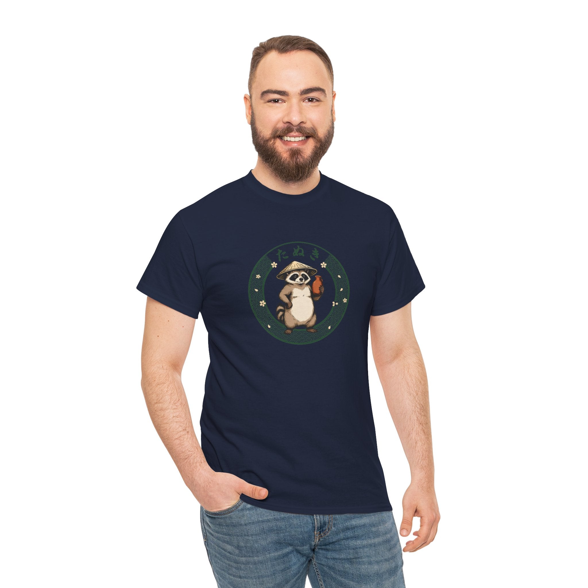 Tanuki T-Shirt | Japanese Raccoon Dog Folklore Graphic Tee | Edo Period Japan Shirt | Good Luck Gift