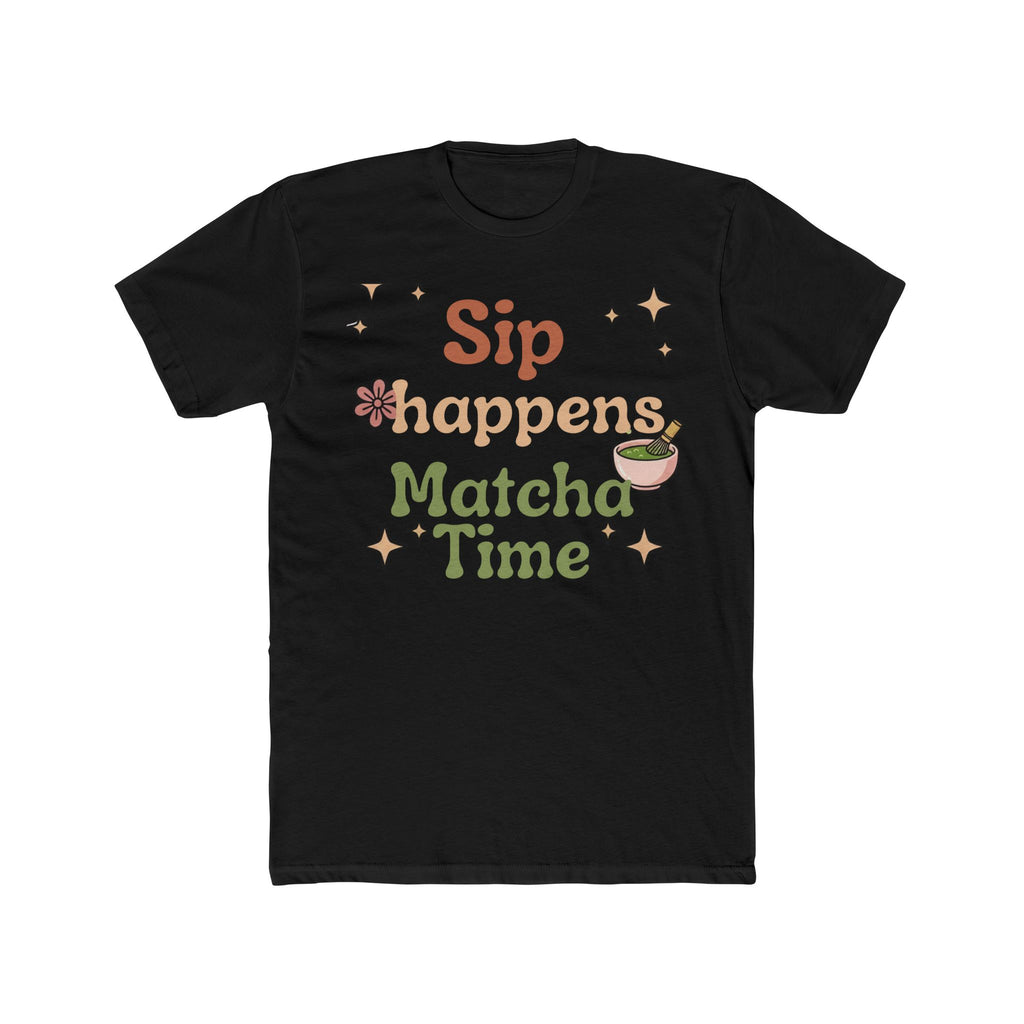 Sip Happens Matcha Time Tee | Front-Print Typography Graphic | Matcha Collection