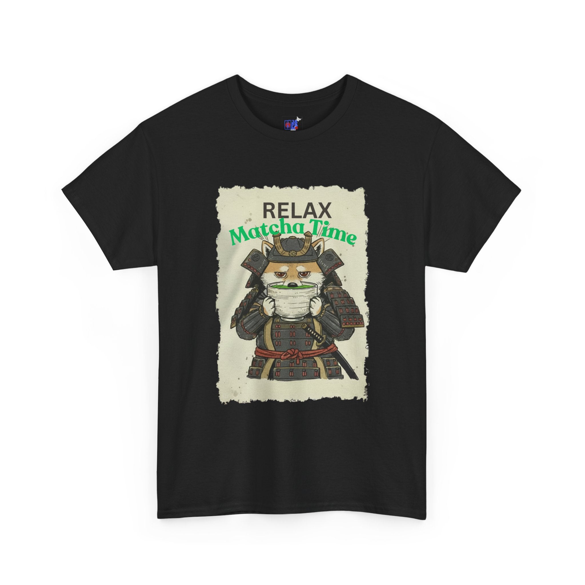 Samurai Shiba Inu Drinking Matcha Tee — Relax Matcha Time Graphic T-Shirt