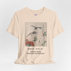 Teisai Hokuba "Swallows and Peonies" | Edo-period Surimono Art Tee (Light)