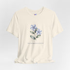 Wasurenagusa "Treasure Yourself" Tee — Minimal Japanese Botanical Self-Compassion Shirt