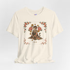 Floral Vintage Cat Tee — '美貓' Asian-Inspired Graphic T-Shirt