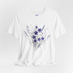 Japanese Kikyō Balloon Flower T-Shirt | Deep Purple Floral Dark Tee | Japan Autumn Botanical Art Shirt