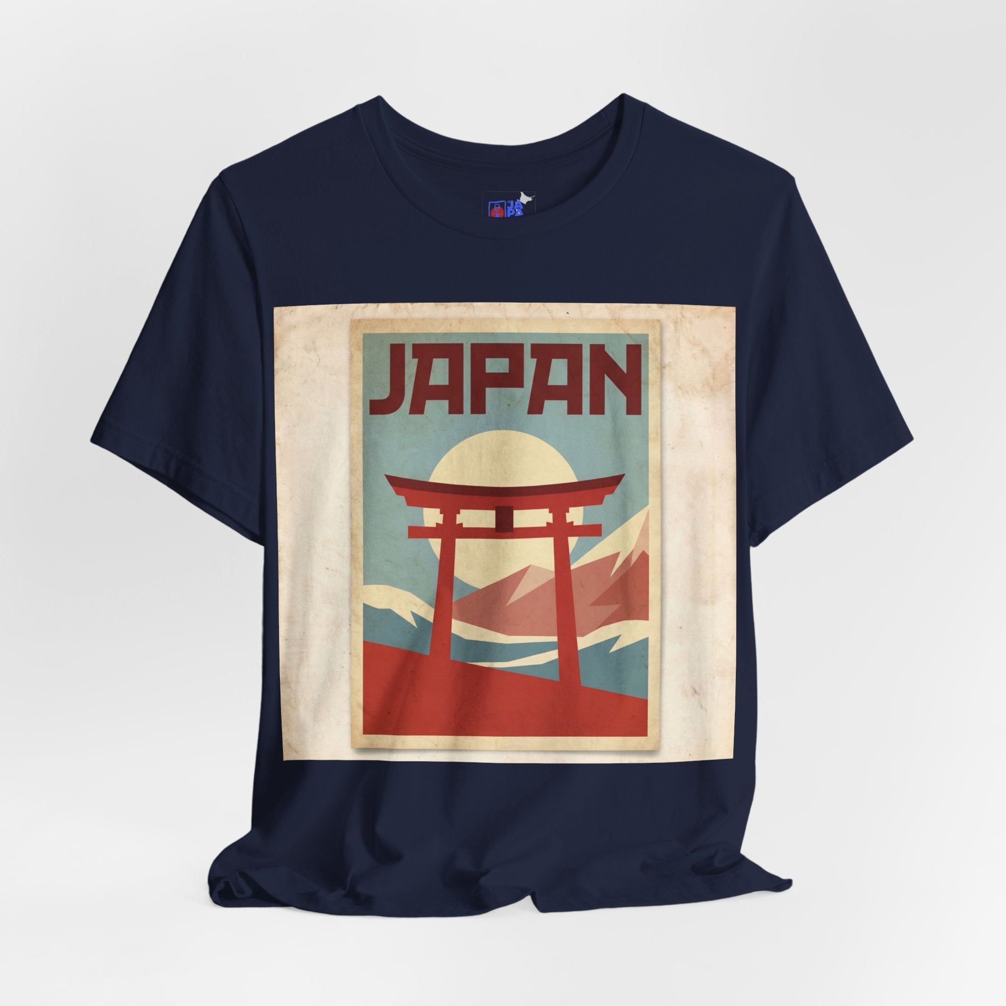 Japan Vintage Travel Poster T-Shirt — Torii Gate Sunrise Mountain Tee