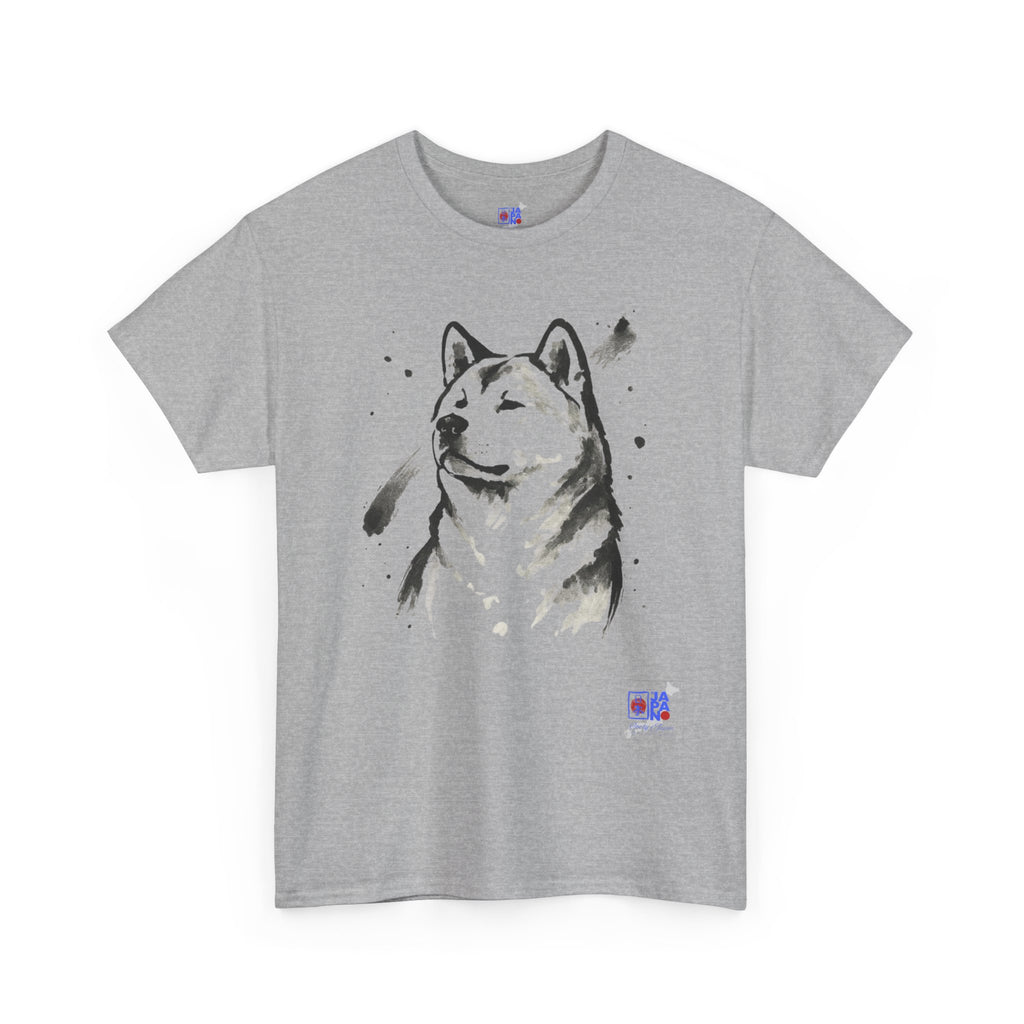 Akita Inu Sumi Ink Portrait T-Shirt — Japanese Ink Wash Dog Tee