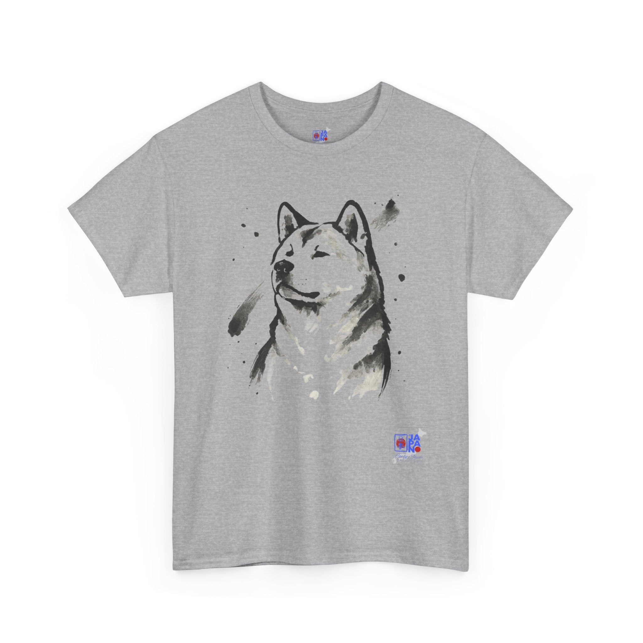 Akita Inu Sumi Ink Portrait T-Shirt — Japanese Ink Wash Dog Tee