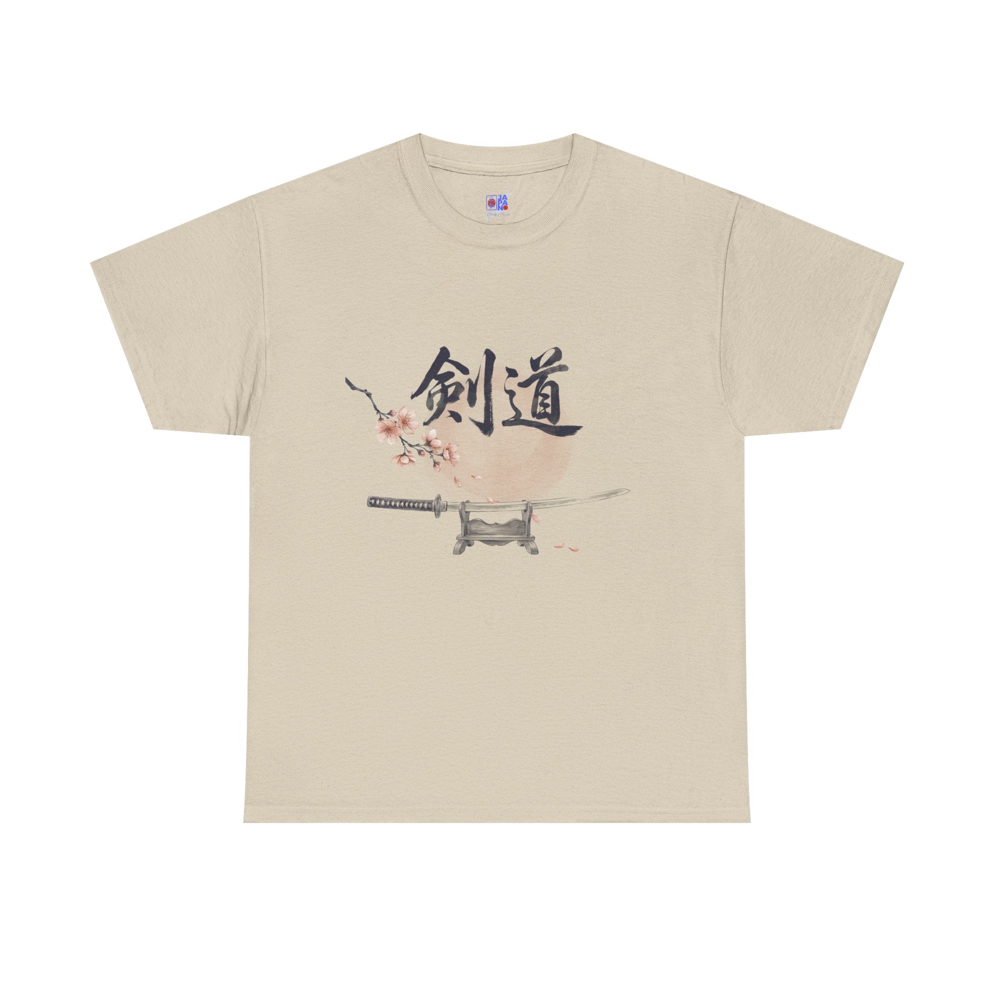Kendo Katana T-Shirt, Japanese Calligraphy 剣道 Tee with Cherry Blossoms, Sensei Gift, Dojo Tribute & Martial Arts Lover Apparel