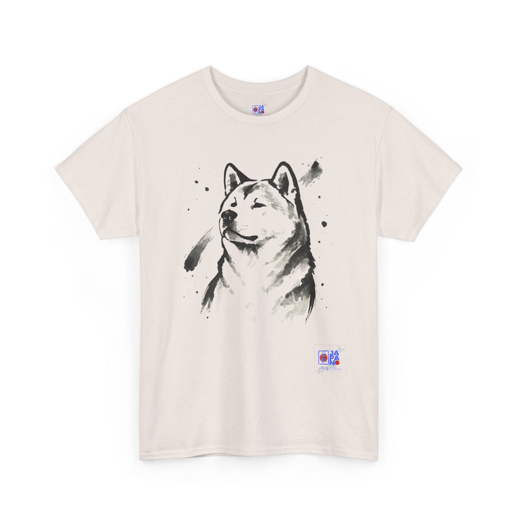 Akita Inu Sumi Ink Portrait T-Shirt — Japanese Ink Wash Dog Tee