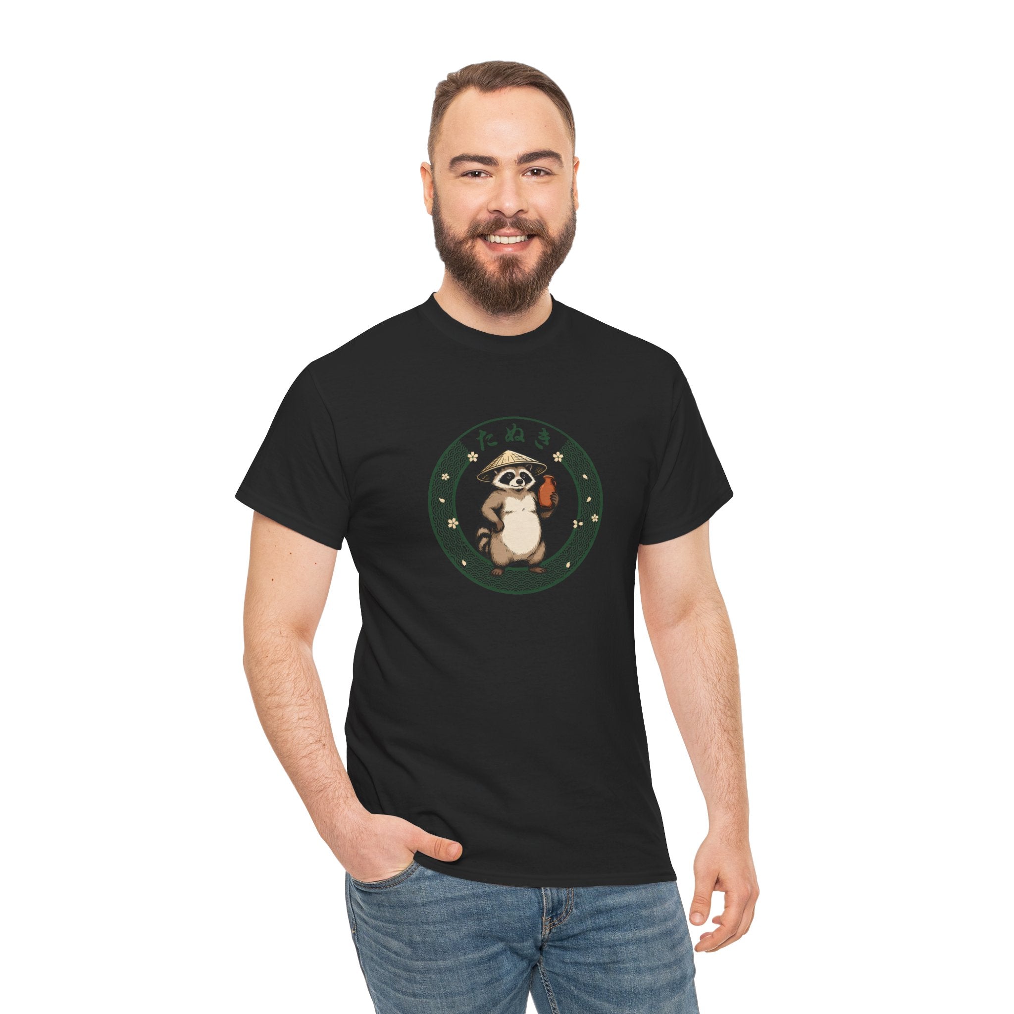 Tanuki T-Shirt | Japanese Raccoon Dog Folklore Graphic Tee | Edo Period Japan Shirt | Good Luck Gift