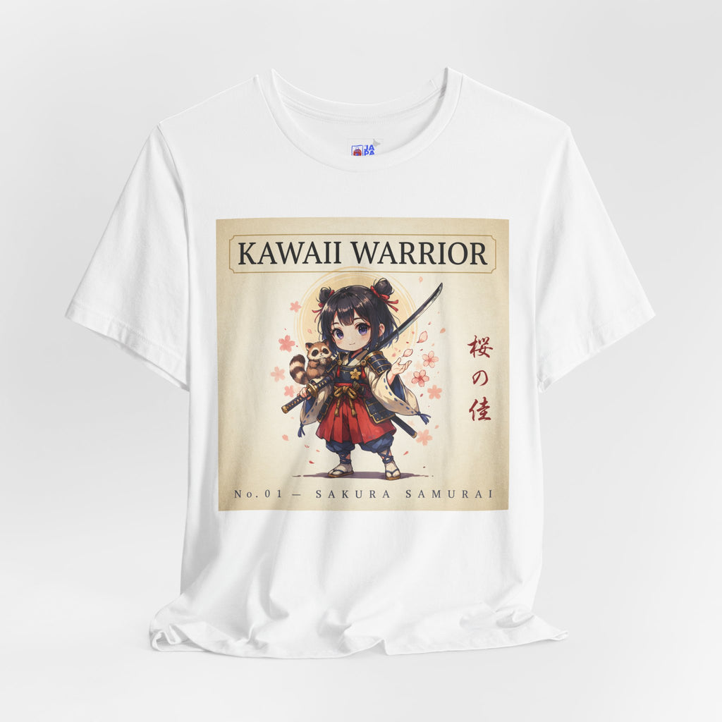Kawaii Sakura Samurai T-Shirt — Cute Anime Warrior Tee