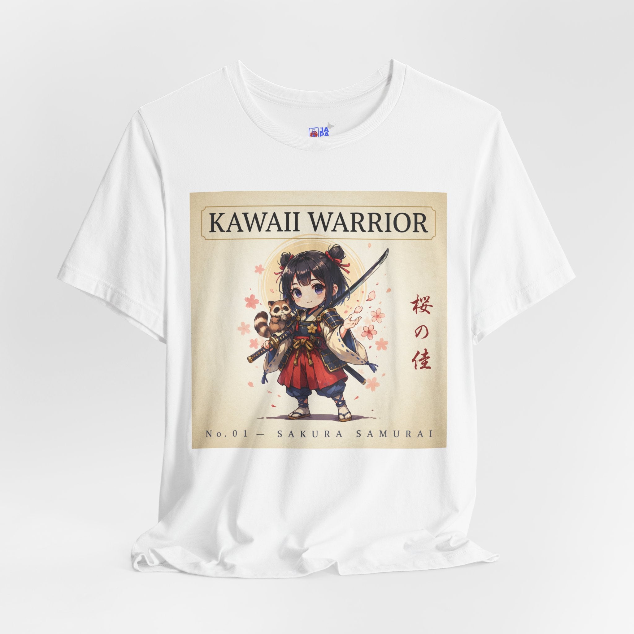 Kawaii Sakura Samurai T-Shirt — Cute Anime Warrior Tee