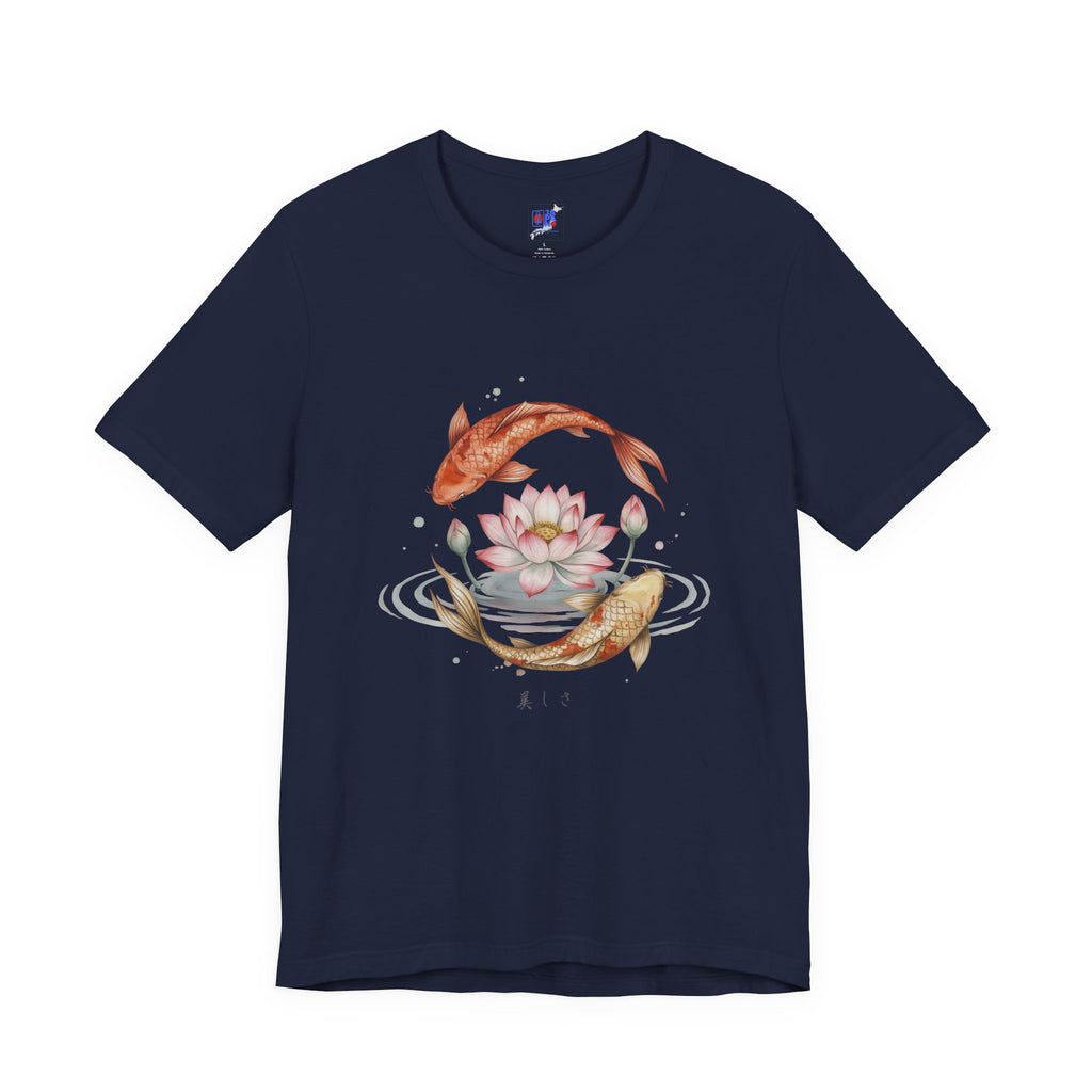 Koi and Lotus Beauty Tee | Koi Circle Floral Japanese Aesthetic