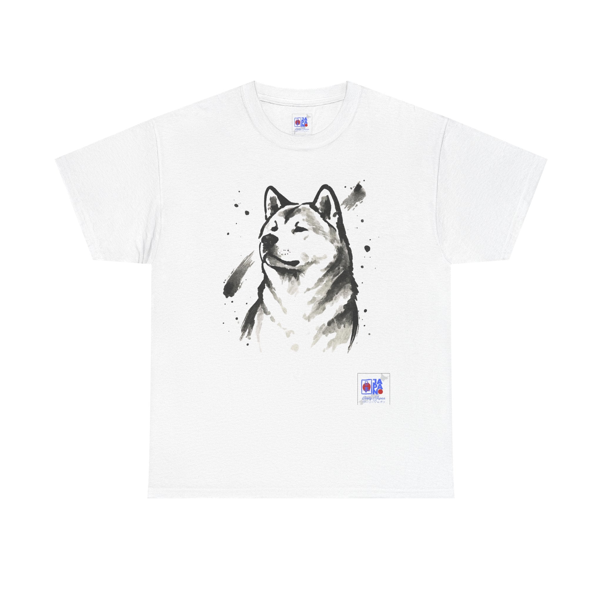 Akita Inu Sumi Ink Portrait T-Shirt — Japanese Ink Wash Dog Tee